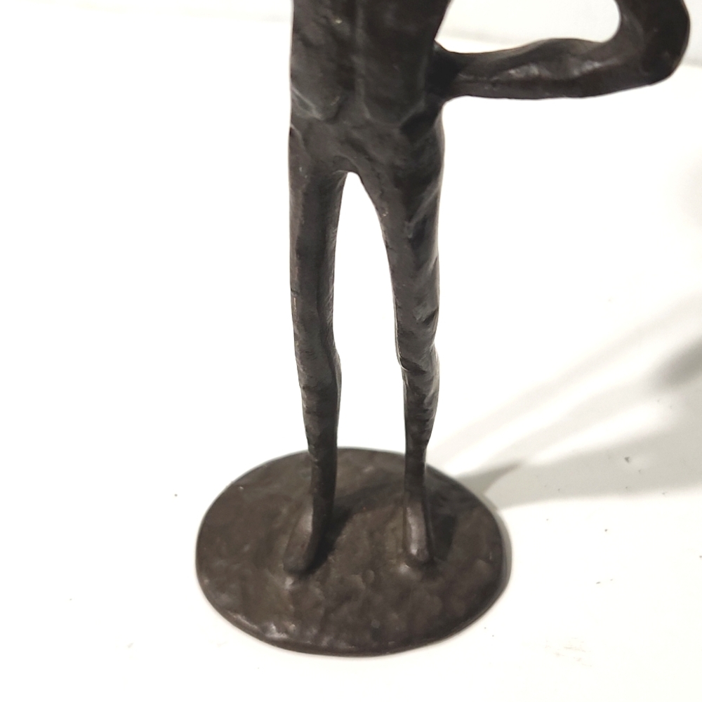 Vintage Bronze Brutalist Abstract Sculpture Wine Cocktail Waiter 10.7" Tall - Picture 4 of 14